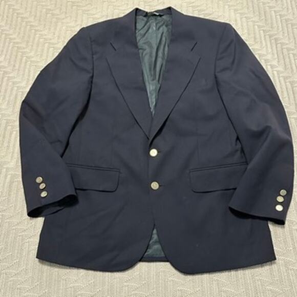 Vintage Burberry navy two button blazer size 40R - Picture 1 of 12